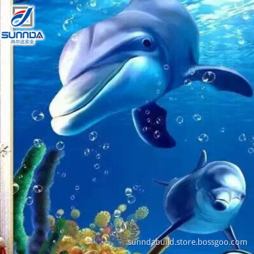 new backsplash 3d glass floor tiles with cheap price